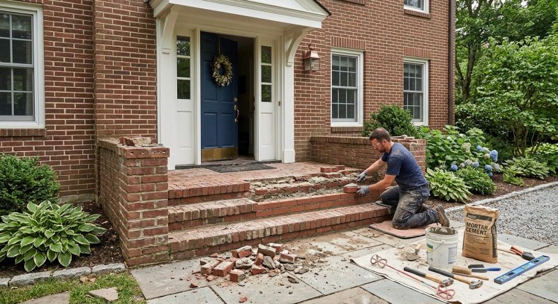 Entryway Brick Repair in Bellingham, WA