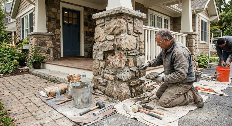 Stone Column Repair in Bellingham, WA
